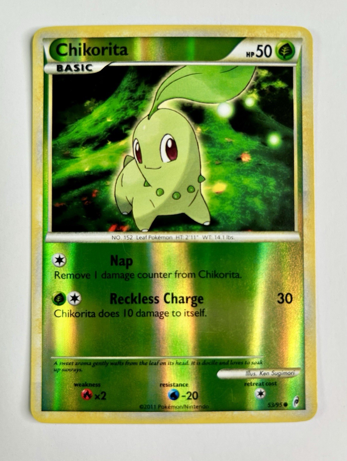 Chikorita 2011 Pokemon Call of Legends Reverse Holo #53/95 * Near Mint