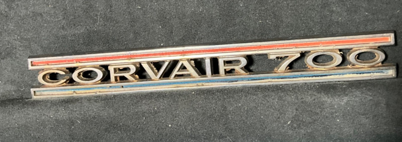 Vintage Chevrolet Corvair 700 Chrome Emblem Badge Nameplate 3789678 Red Blue OEM