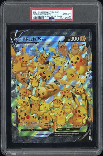 PSA 10 - 2021 POKEMON SWSH BLACK STAR PROMO  PIKACHU V-UNION JUMBO