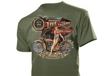 T-Shirt Live The Legend Ride A Classic Rockabilly Vintage Biker Oldtimer Pin-Up