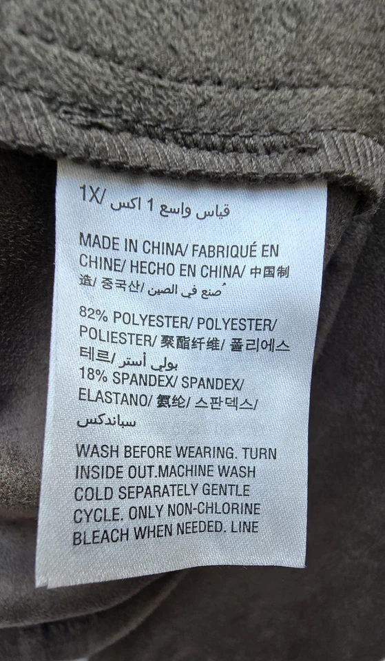 Style and Co. Olive Faux Suede Moto jacket size 1X - Image 3 of 4