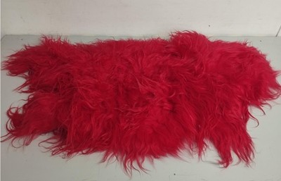 Teppich Schaffell rot 100 x 55 cm Fell Deko Boden /EB2