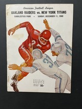 1960 1st Yr. AFL Oakland Raiders vs New York Titans football program/JIM OTTO!!!
