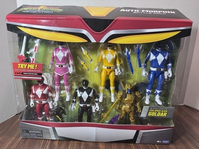 Mighty Morphin Power Rangers Re-Ignition Auto-Morphin 6pk Battle Set GOLDAR NEW