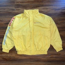 Vintage 80s 90s Kodak Professional Windbreaker Bomber Jacket Yellow Medium M VTG