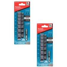 Makita E-01694 8 pc 1/4 in Drive Metric XPS 6-Point Impact Socket Set W/Standar