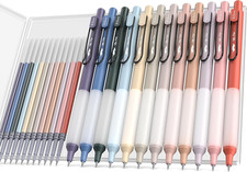 - Retractable Gel Pens with Case, 12 Pack, Colorful Ink, 12 Refills, Gel Pens Fi