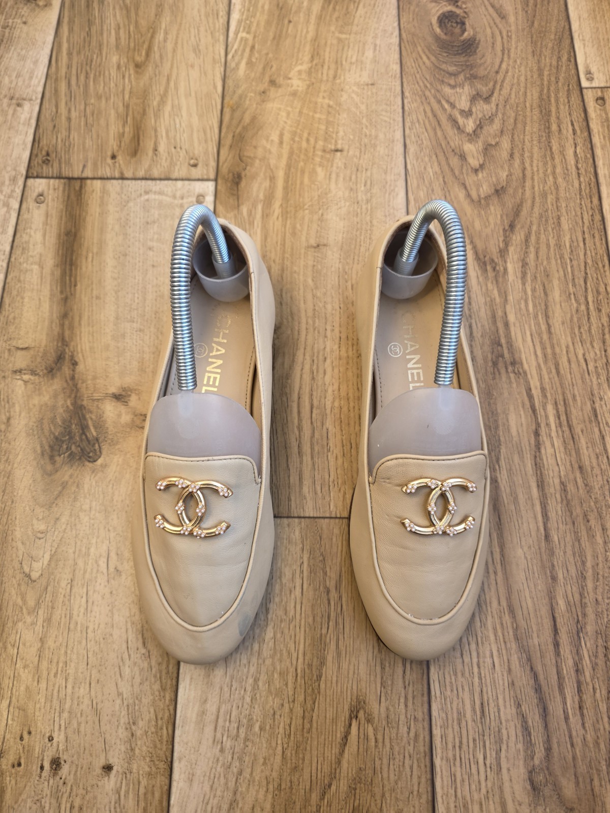 CHANEL INTERLOCKING CC LEATHER BALLET FLATS SIZE 37 EU, 6.5 US, 4 UK  thumbnail 2