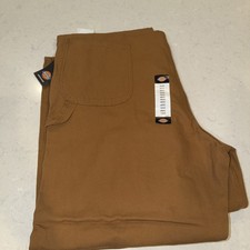 Dickies 48x30 Men's Sanded Duck Insulated Bib Overall Color Brown Duck
