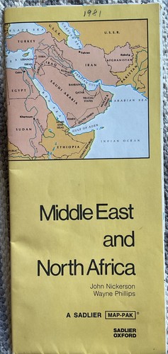 Middle East And North Africa Map Sadlier 1981 Vintage