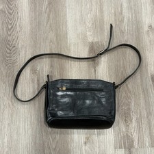 RARE Vtg 90s Borse In Pelle Italian Leather Crossbody Bag Black Italian Purse