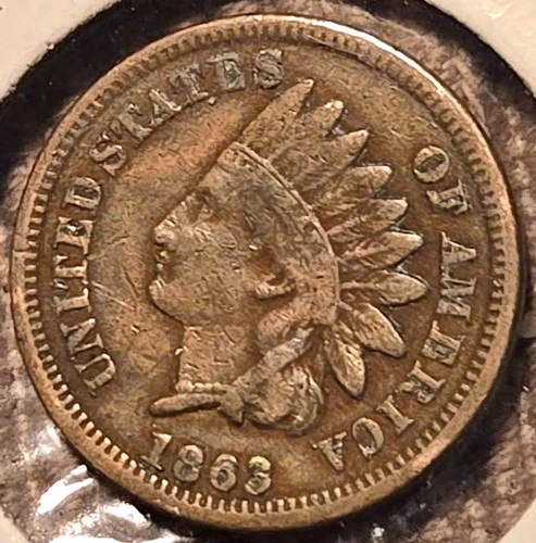 1863 INDIAN HEAD WHEAT BACK Penny 1c Cent Coin Civil War Era Issue Mintage VF-XF