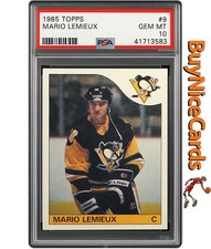1985 Mario Lemieux Topps RC Rookie #9 PSA 10 Gem Mint Very Nice Eye Appeal