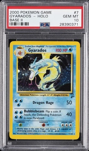 2000 POKEMON BASE SET 2 #7 GYARADOS-HOLO PSA 10