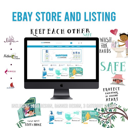 Ebay Design Store & Listing Template 2021 Responsive With FREE LOGO