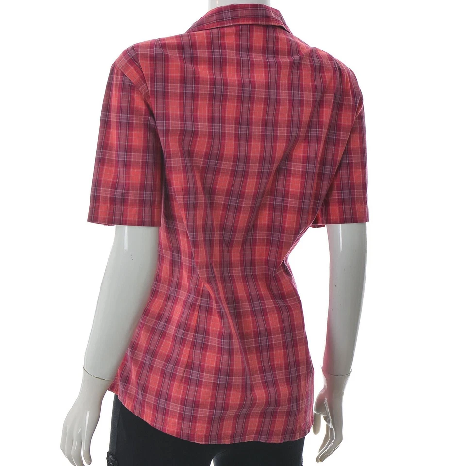 Jack Wolfskin Womens Regular Fit Button Up Casual Shirt Short Sleeve Plaid L - Image 3 of 4