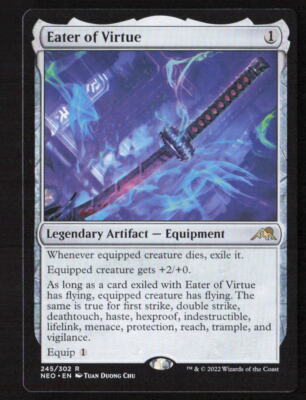 kamigawa neon dynasty rare cards Eater of Virtue Kamigawa: Neon Dynasty #245 LP Magic The Gathering Rare