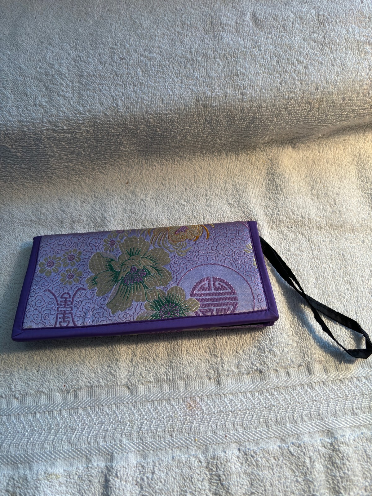 Asian Design Purple Folding Wallet for Women-image