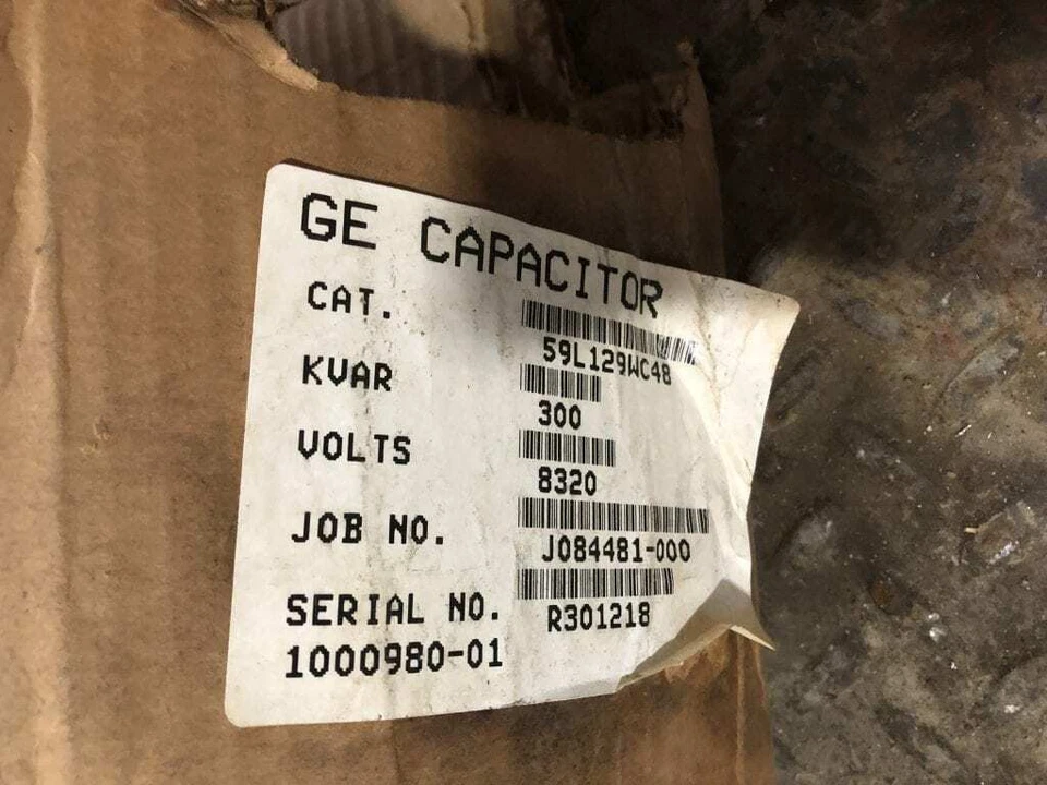 Condensador GE DIELEKTOL VII 59L129WC48 300KVAR 8320V 95kV 1PH - NUEVO EN CAJA Foto 4 de 4