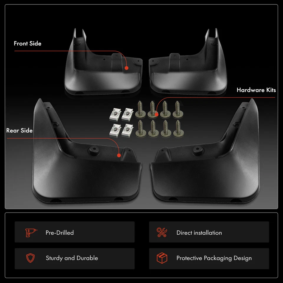 4x Guardabarros guardabarros delanteros y traseros para BMW E60 525i 528i 535i 550i 2006-2010 Foto 3 de 4