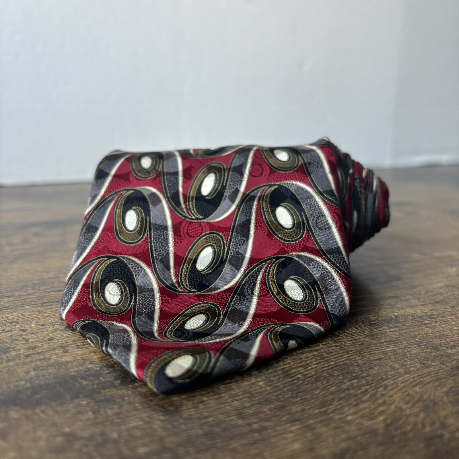 VTG Basic Elements Men’s Silk Necktie Blue Red Wh… - image 5