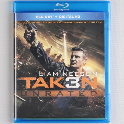 Taken 3 Unrated Blu-ray - Liam Neeson - FREE SHIPPING / BUY 3 GET 1