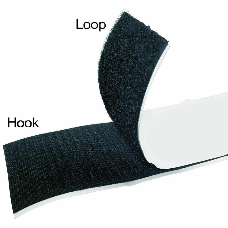 Hook and Loop Sticky Adhesive Backed Tape - Widths: 1/2", 1", 2", 3", 4"