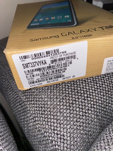 NEW* Samsung Galaxy Tab 4 SM-T337V 16GB, Wi-Fi + 3G (Verizon), 8 inch - Black - Picture 5 of 5