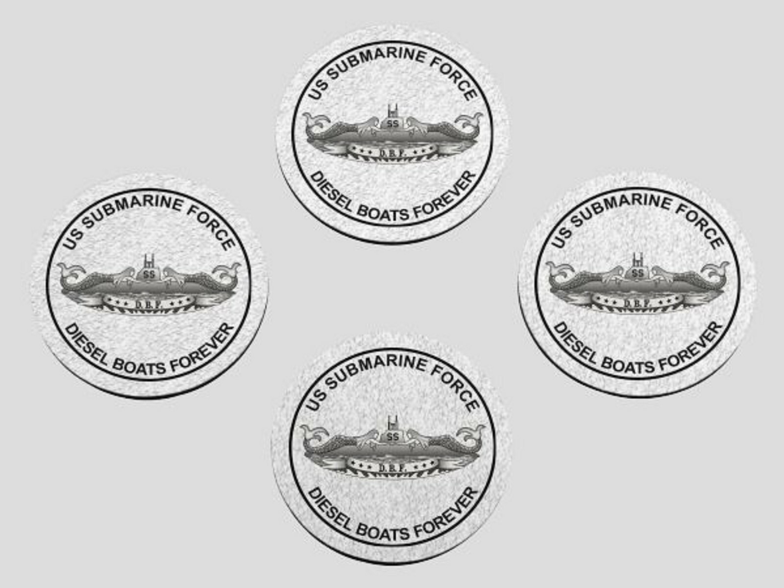 NAVY SUBMARINE FORCE  DBF DIESEL BOATS FOREVER 4 PIECE COASTER SET