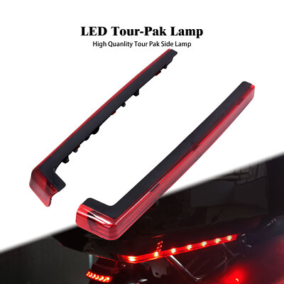 Tour King Pak Pack Trunk Accent Side Red LED Light Fit For Touring Glide 06 - 23