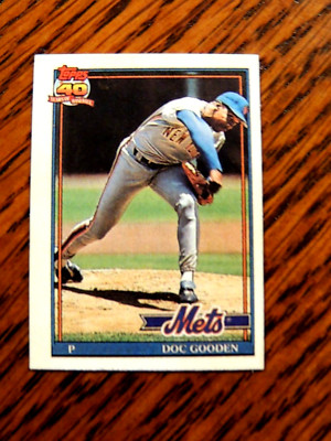 DOC GOODEN 1991 TOPPS BORDEN CRACKER JACK MINI CARD #28  METS STAR LEGEND