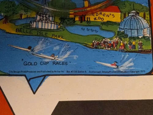 Vtg. Detroit Michigan The Motor City Swaena Lavelle 1973 Pictorial Map 39"×29.5" - Picture 11 of 14