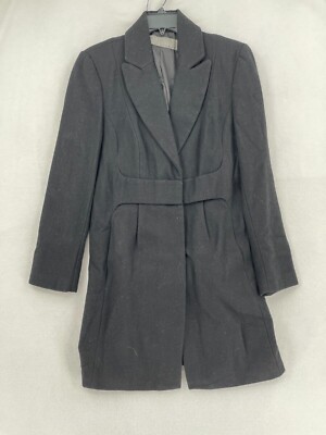 Zara Basic Overcoat Mens Size Medium Color Grey Open Front Pleats Long Sleeves