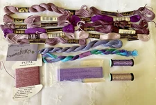 Needlepoint Threads Fibers  Anchor Kreinik and More  Lot of 17 Purples