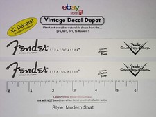Fender Strat Modern Headstock Waterslide Decals Custom Shop Two LASER PRINTED