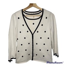 Escada Women  s Polka Dot Cardigan 2 Piece Set. Size 36 Excellent Preowned
