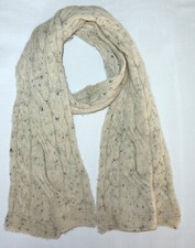 ARAN CRAFTS Flecked Oatmeal Wool Scarf 7 X 65 EXC