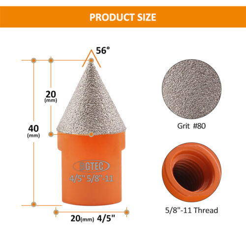 20mm Diamond Milling Chamfer Bit Beveling Bit for Porcelain Tile Marble Granite - Picture 3 of 9