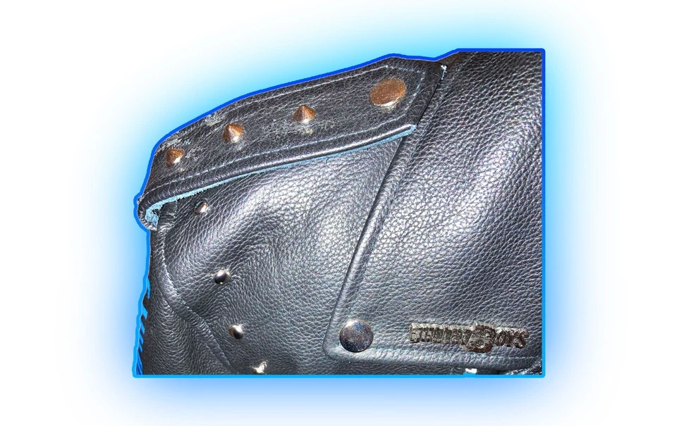 GENUINE LEATHER Vintage Men's Motorcycle Battle Jacket 80’s Metal Hair Bands - Image 2 of 4