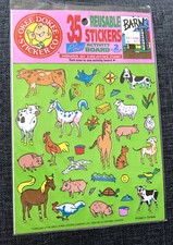 VTG Sticker Activity Pack - Okee Dokee Sticker Co Sealed Barn Farm Animals Cow P