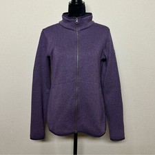 Columbia jacket women medium full zip long sleeve herringbone jacket purple