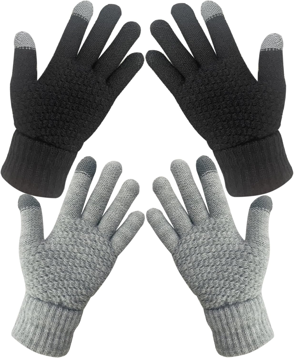 Women'S Winter Touch Screen Gloves Warm Fleece Lined Knit Touchscreen  Fingers Te
