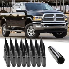 4.4" Tall M14x1.5 Wheel Spike Lug Nuts w/ Socket Key For RAM 2500 3500 2012-2022