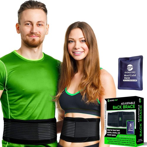 Back Brace Lumbar Support Belt - XL/XXL Adjustable Hot /Ice Pack for ...
