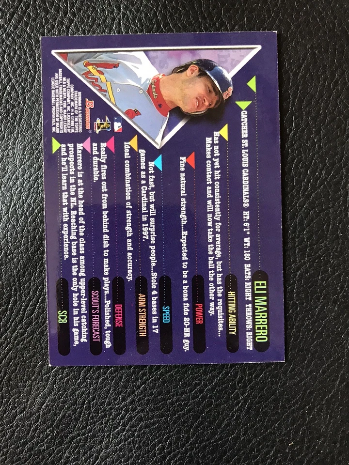 1998 Bowman Scout's Choice Eli Marrero #SC8 MINT St. Louis Cardinals Rookie - Image 2 of 2