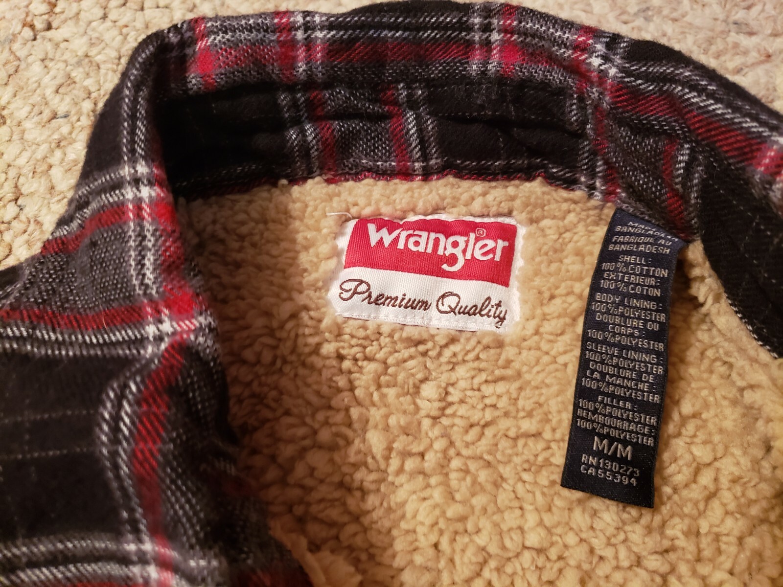 Wrangler Sherpa Lined Shirt Jacket Men 