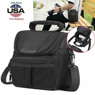 Camera Protective Bag Shoulder Pouch Zipper Case Black for Nikon Canon Sony DSLR