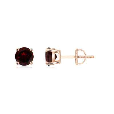 ANGARA natürliche 1,2 ct A-Ware runde Granat Ohrstecker in 14K massiv Gold