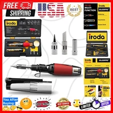 4-in-1 Butane Soldering Iron Kit - Cordless Fast-Heat Torch & Hot Air Blower