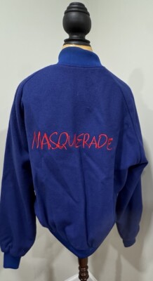 VTG Y2k Star wears Satin Wool  Bomber Jacket USA Men s L Embroidered MASQUERADE